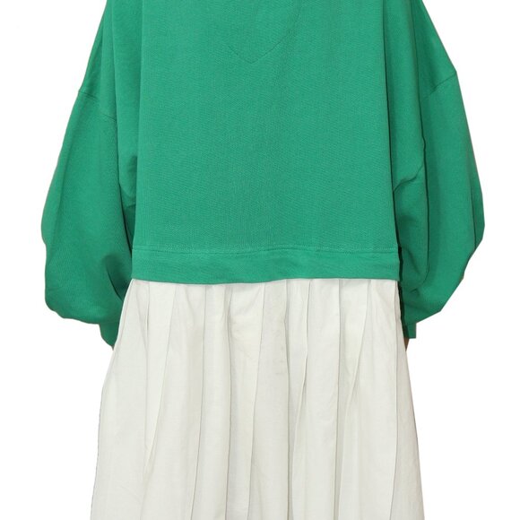 Free People Eleanor Sweatshirt Scoop Neck Heart Stitching Oversized Dress M - Picture 6 of 8